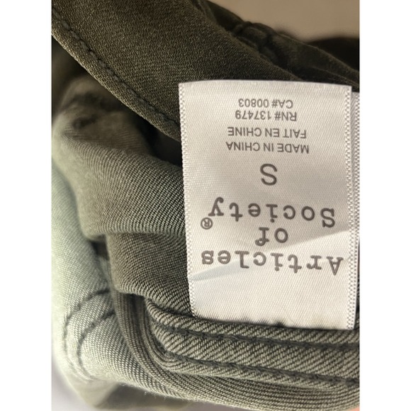 Articles of Society Women's Olive Green Distressed Trucker Jean Jacket Size S - Picture 6 of 8